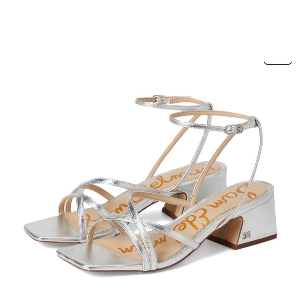 Sam Edelman Silver Block Heel Sandals